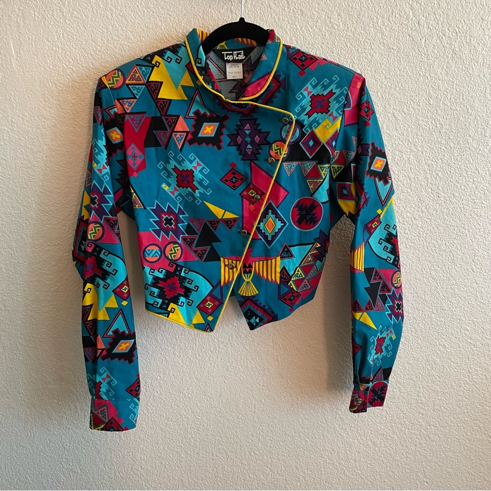 Top Rail Vintage Multicolor Western Shirt Jacket Top Women's